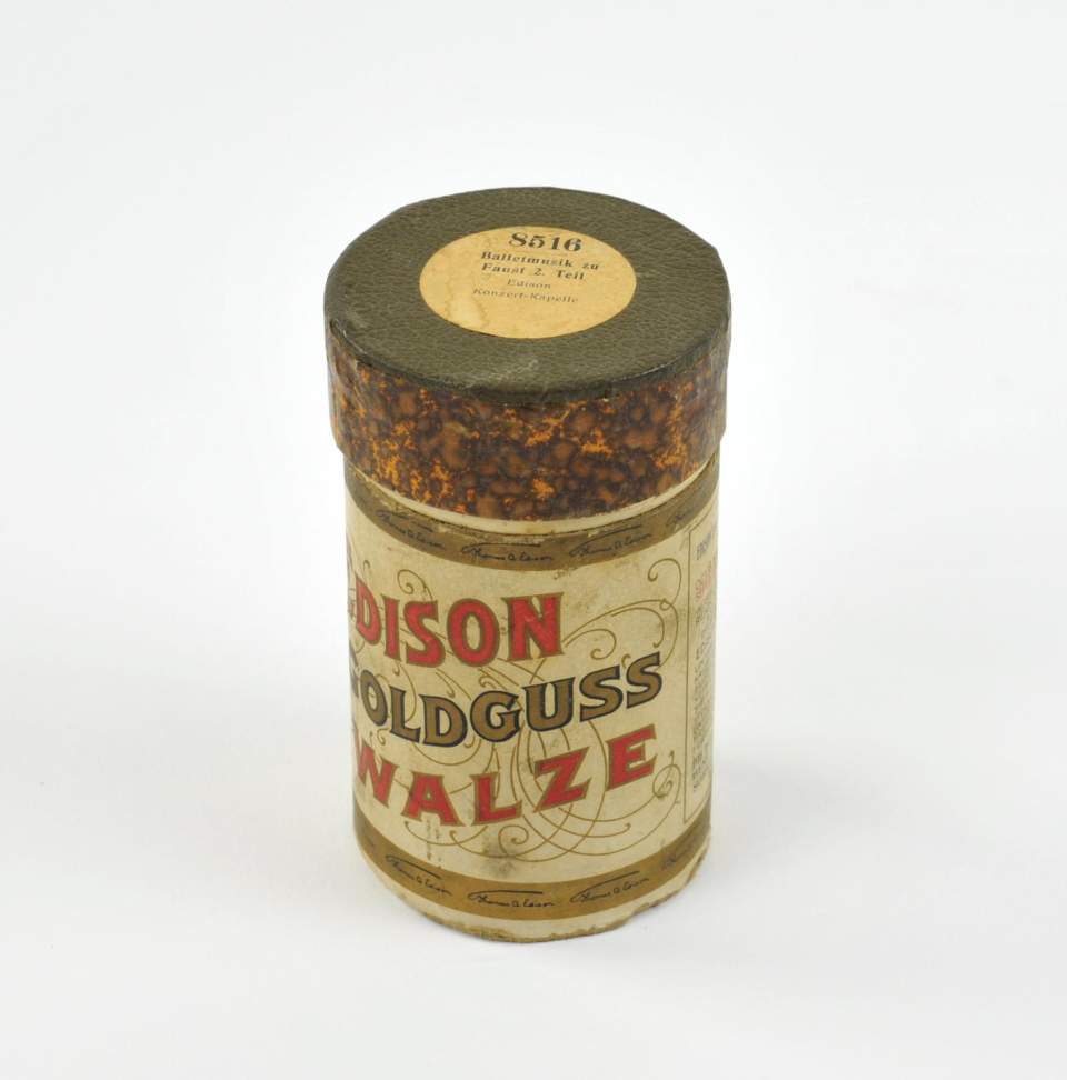 Wachszylinder mit Hülle "Edison Goldguss Walze"