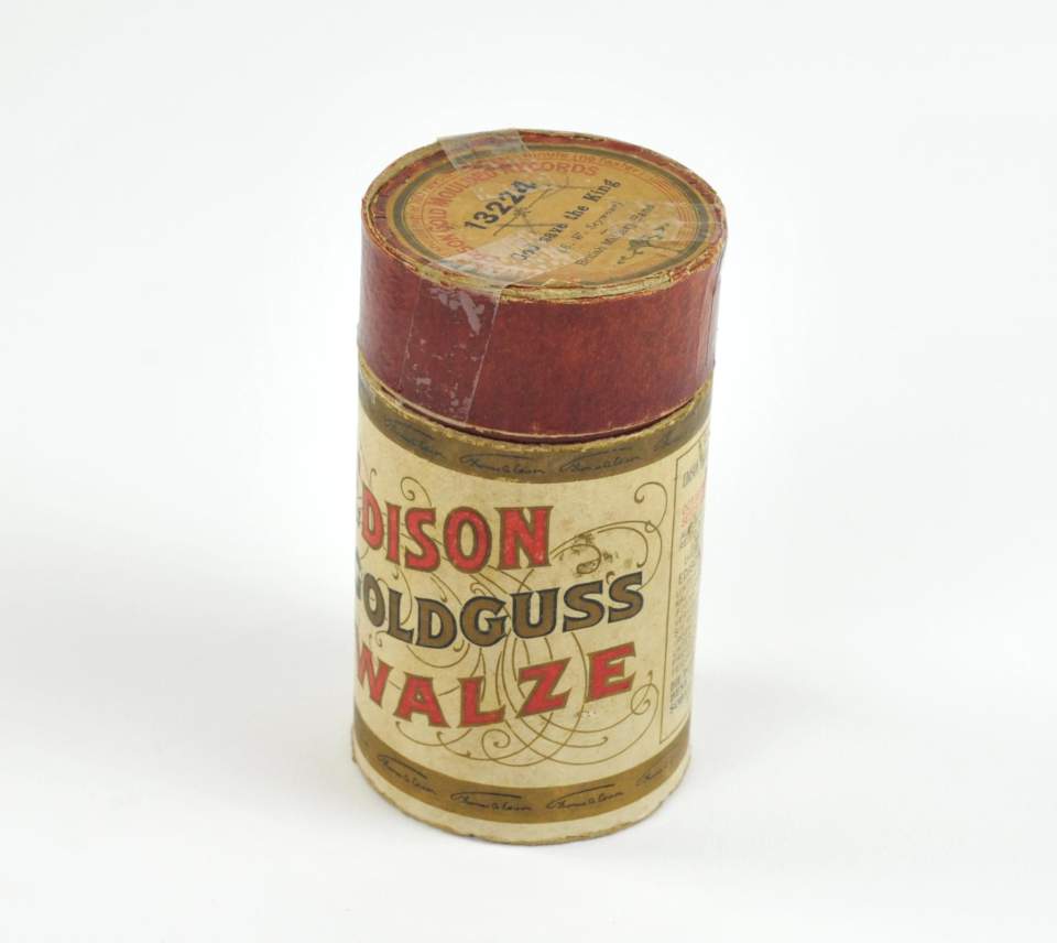 Wachszylinder mit Hülle "Edison Goldguss Walze"