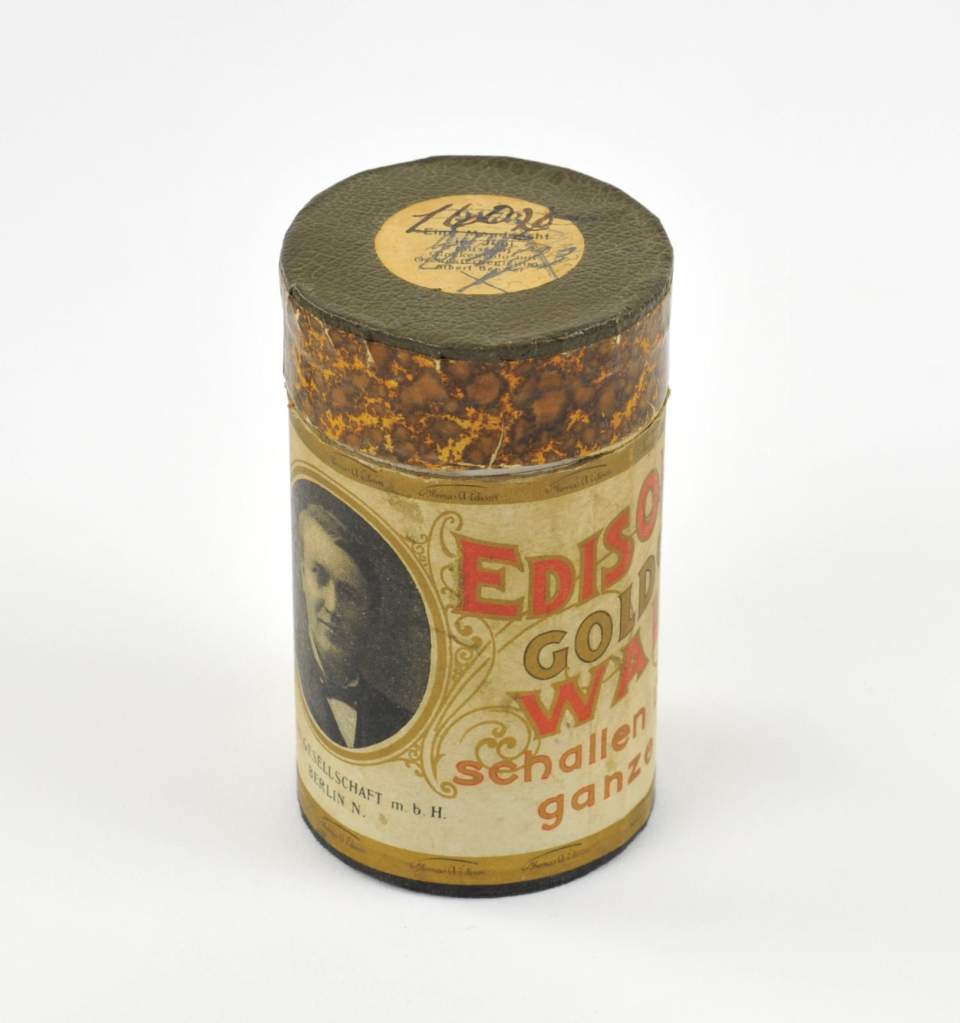 Wachszylinder mit Hülle "Edison Goldguss Walze"