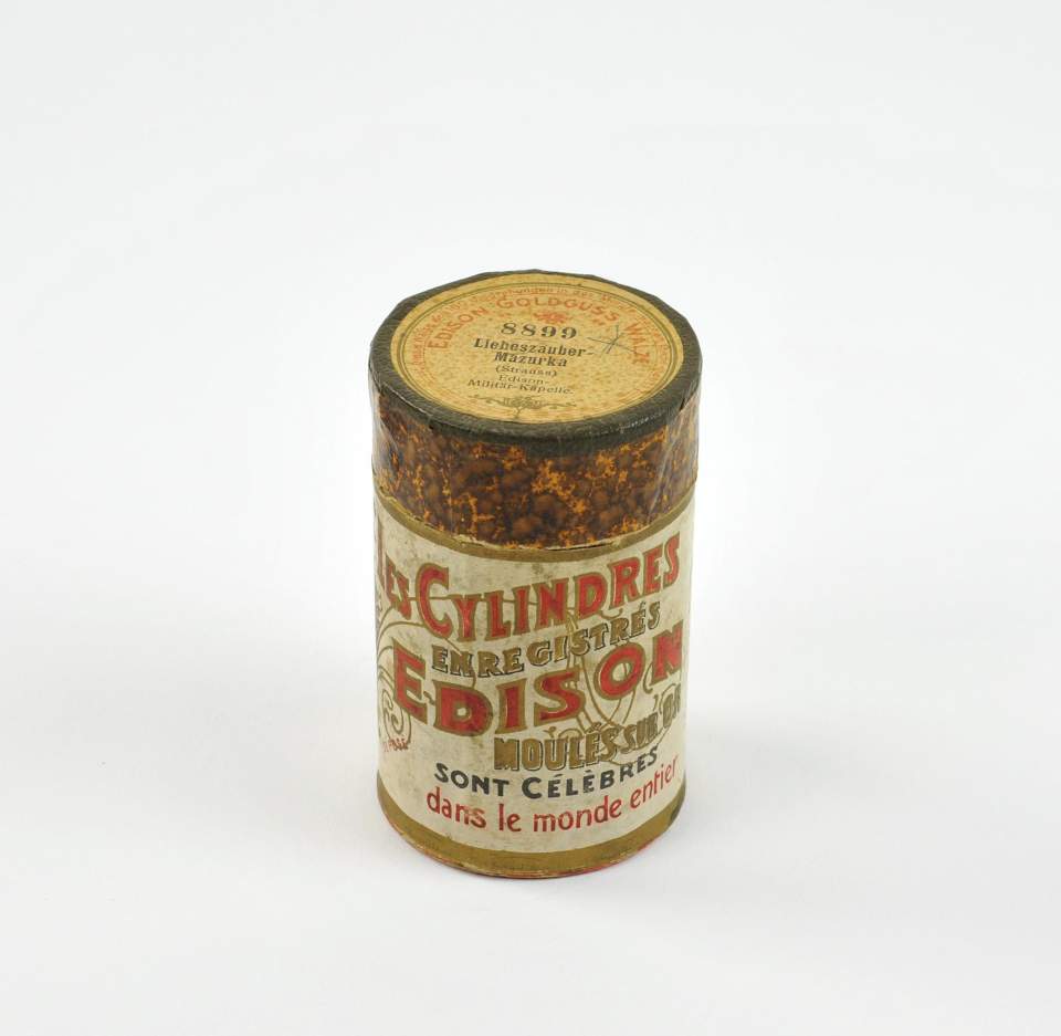 Wachszylinder mit Hülle "Edison Gold Moulded Record"