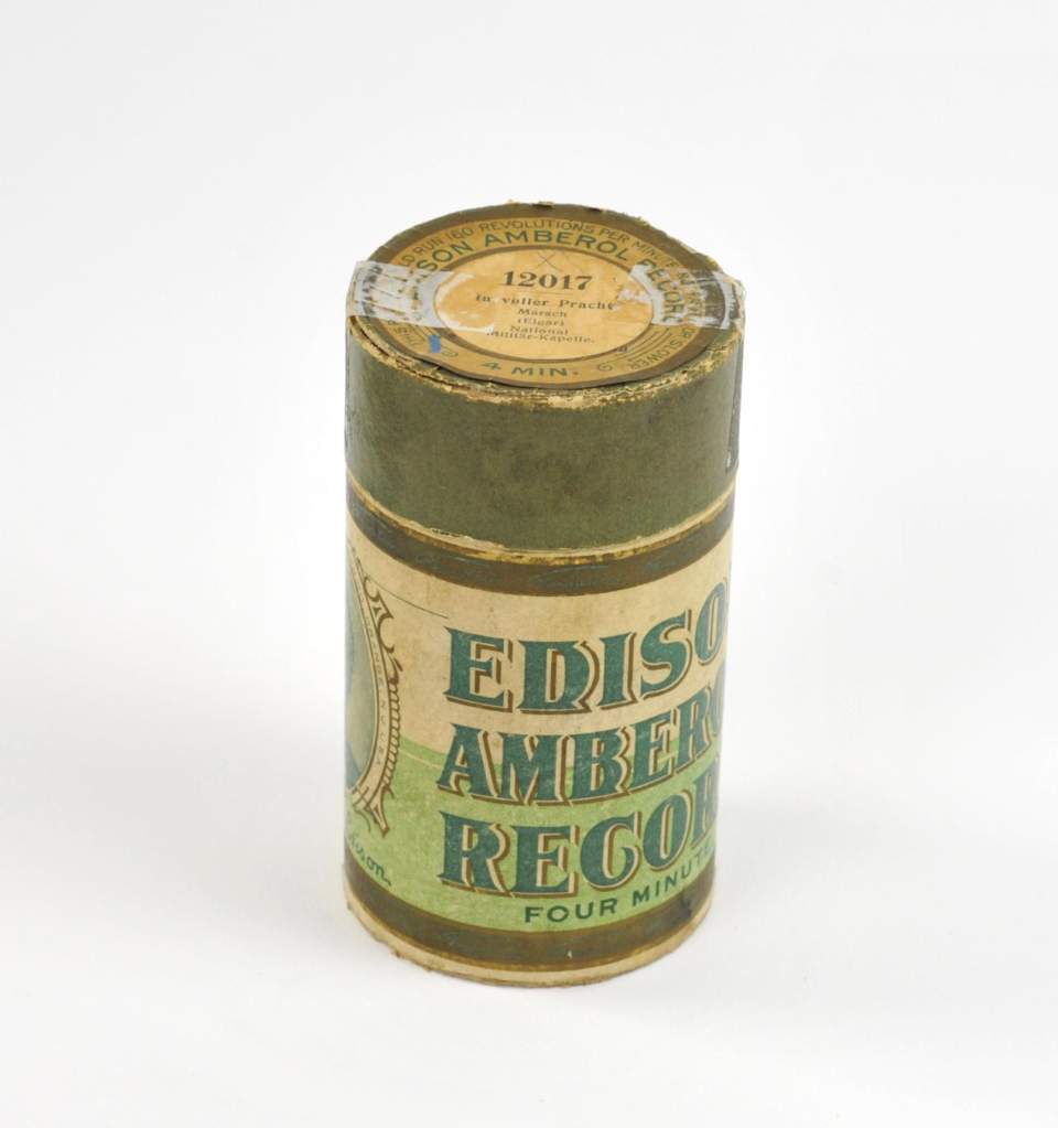 Wachszylinder mit Hülle "Edison Amberol Record"