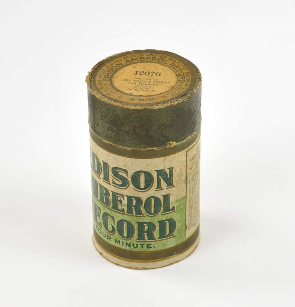 Wachszylinder mit Hülle "Edison Amberol Record"