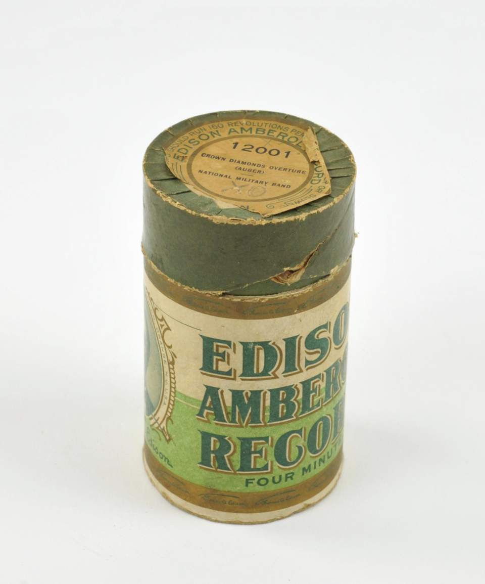 Wachszylinder mit Hülle "Edison Amberol Record"