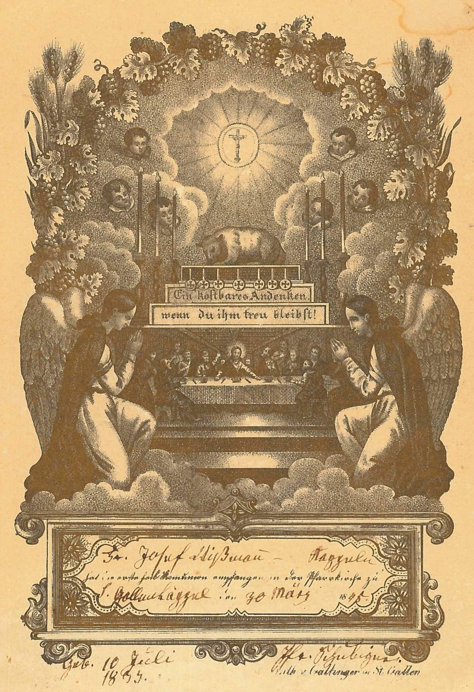 Andenken an die Kommunion von Josef Wissmann