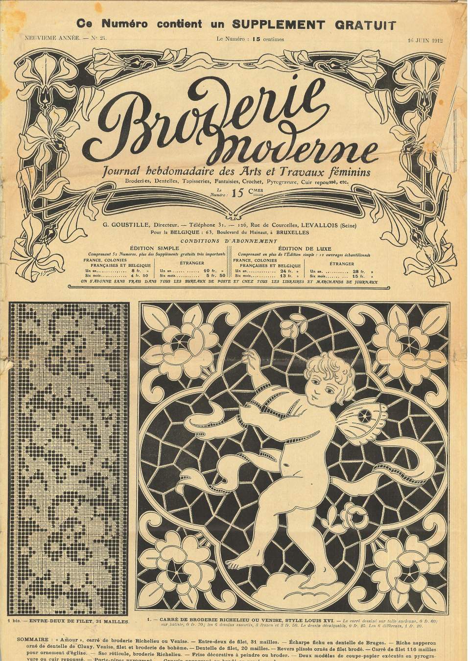 7 Zeitungen "Broderie moderne", "Broderie blanche"