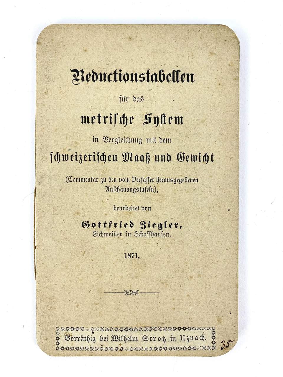 Buch "Reduktionstabellen für das metrische System"