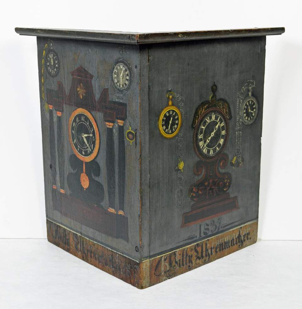 Reklametafel «Uhrengeschäft Hilty», St.Galler Rheintal SG, 1837