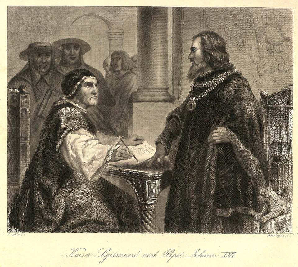 Porträt  Kaiser Sigismund und Papst Johann XXIII.