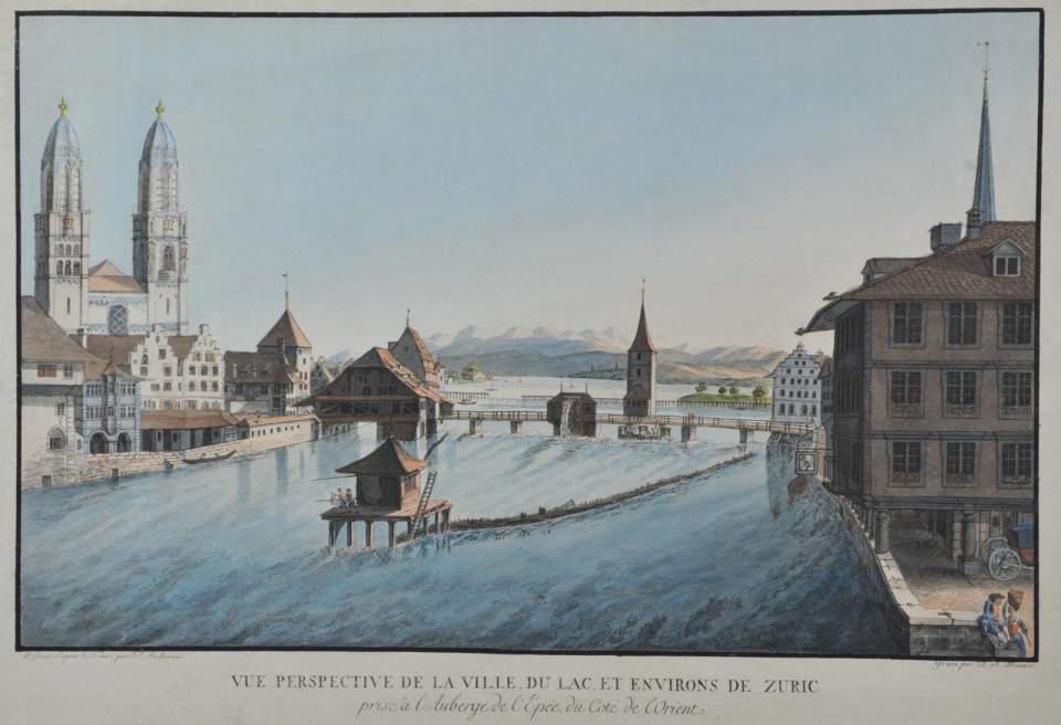 Ansicht Zürich, vom Hotel Schwert aus