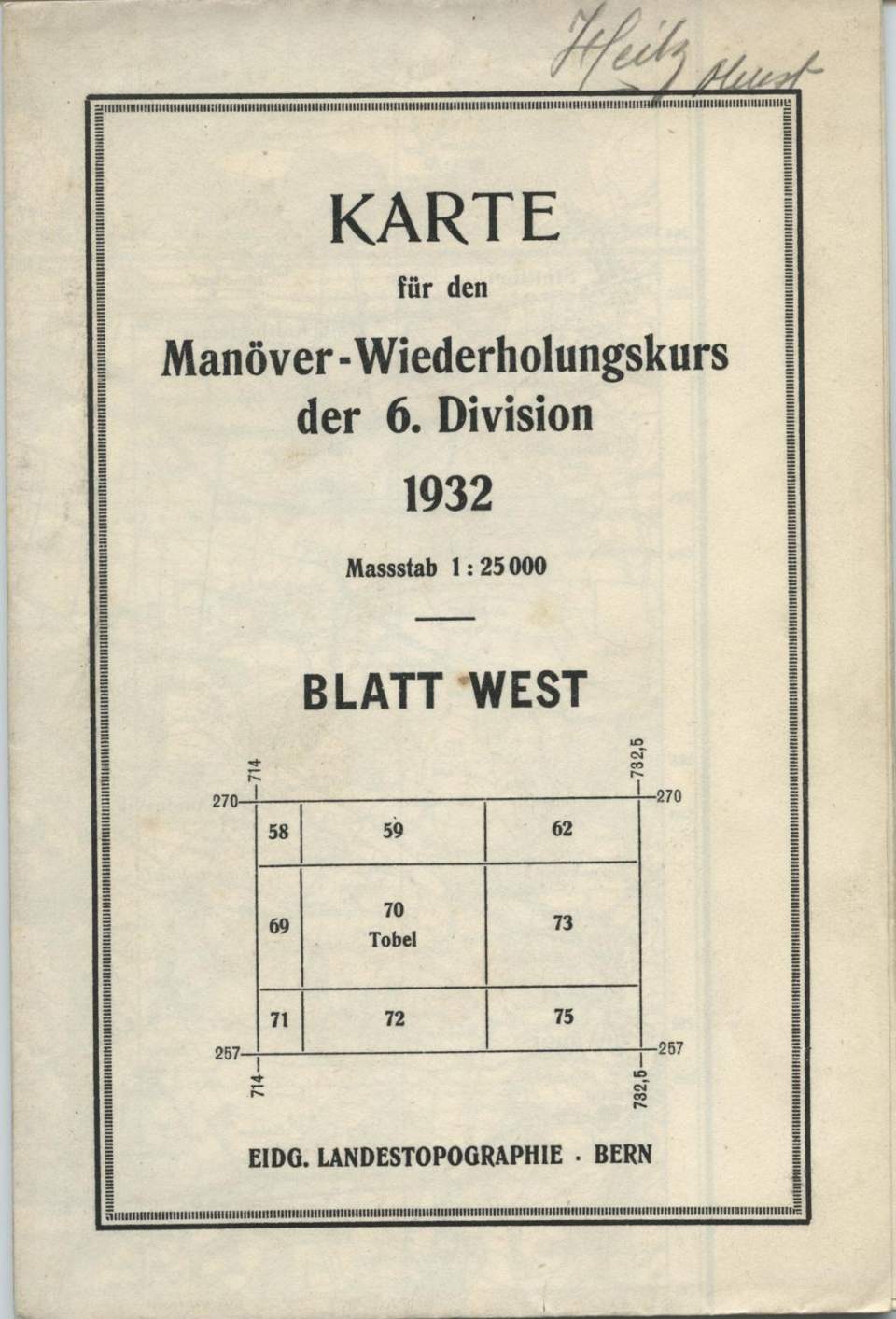 Landkarte der Schweizer Armee