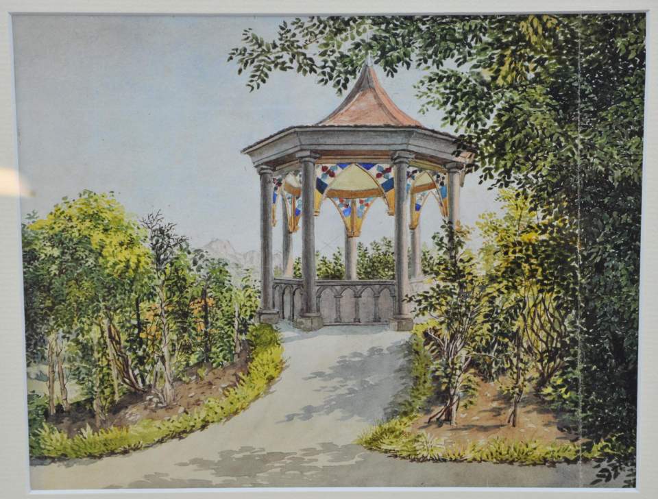 Ansicht einer Gartenlaube