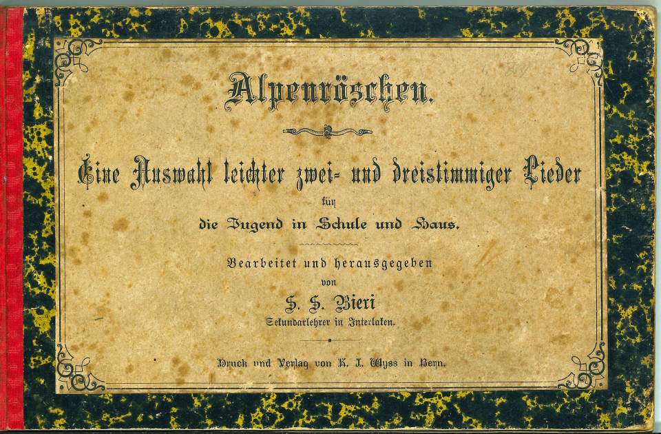 Liederbuch, Gesangbücher. Alpenröschen