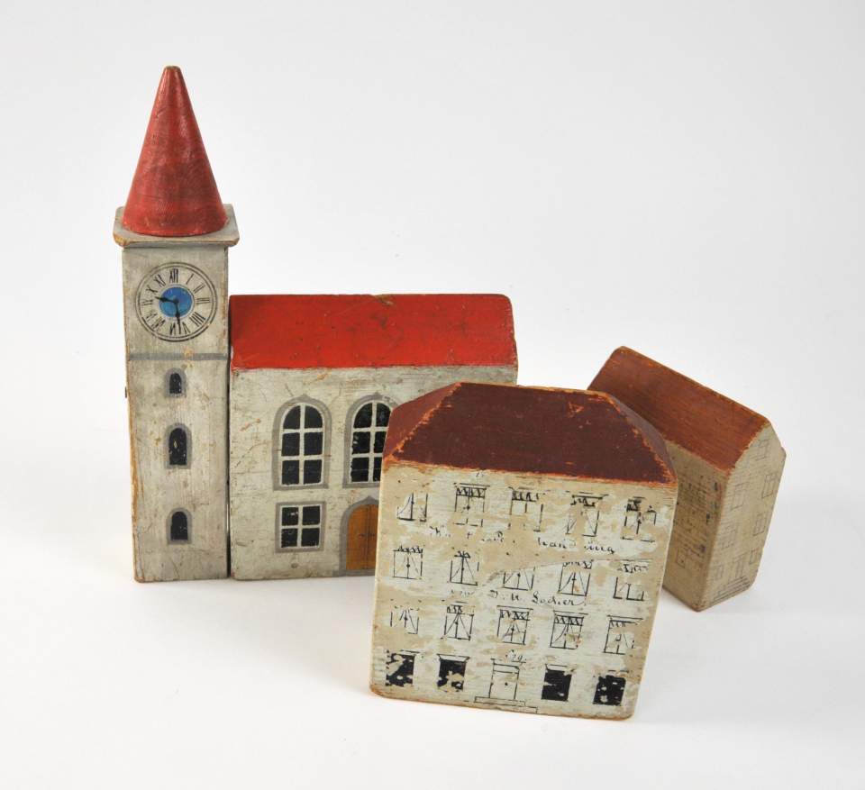 Spielzeug-Stadt,  Baukasten, Bausteine, Bauklötze