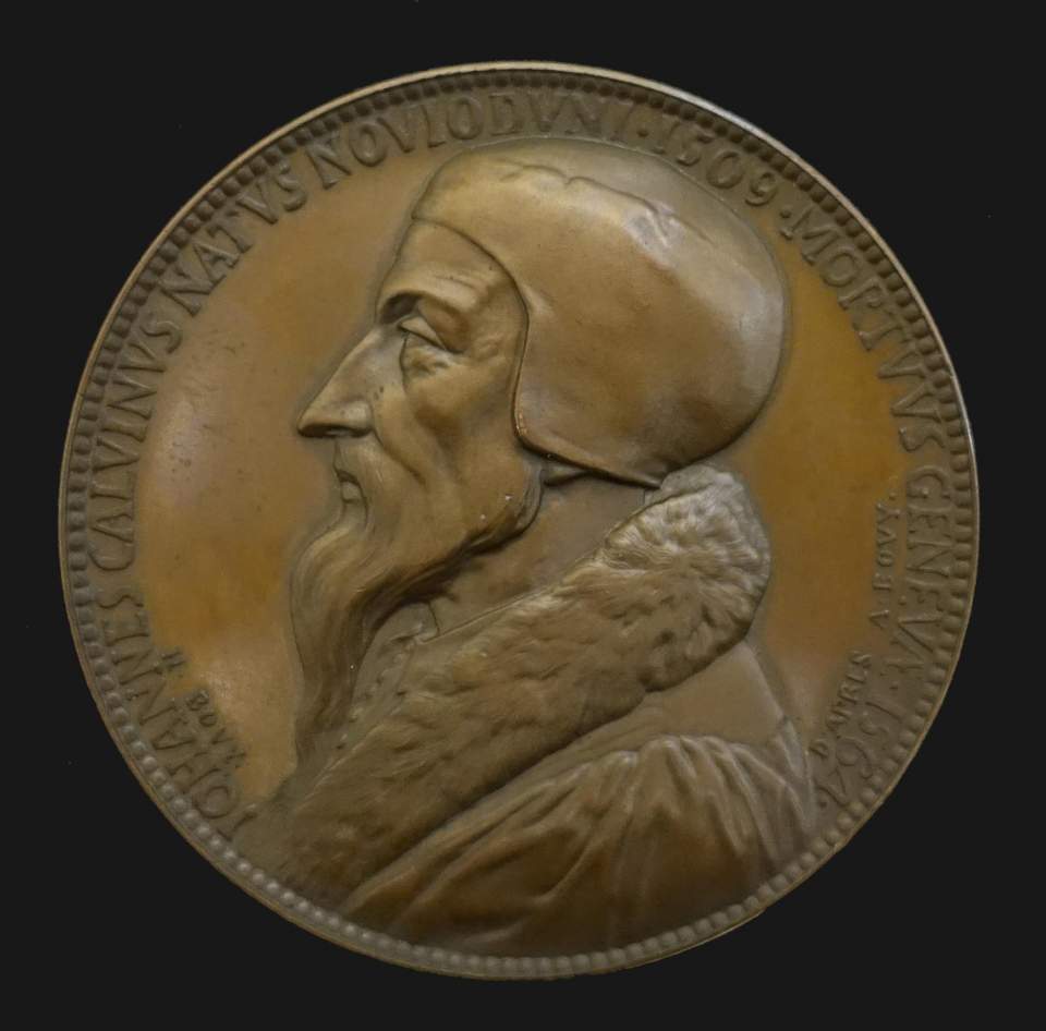 Medaille auf Calvin 1864