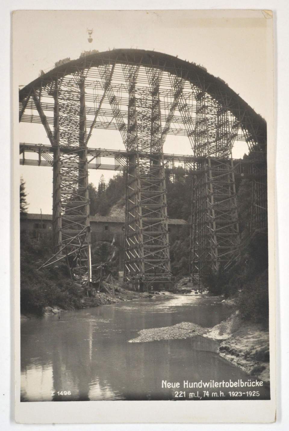 Ansichtskarte Bau Hundwilertobelbrücke