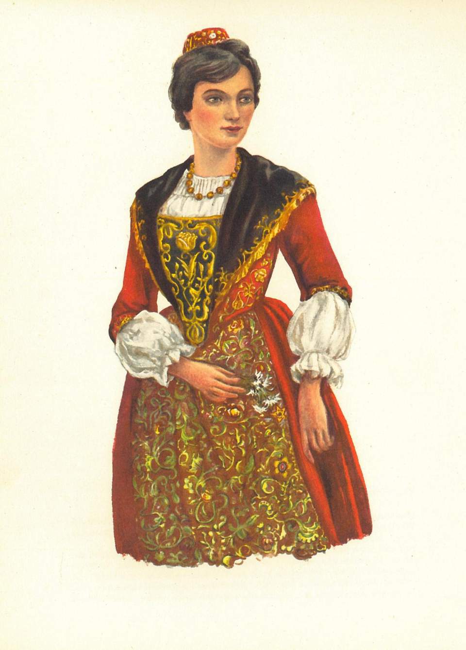 Trachtendarstellung, Engadiner Tracht