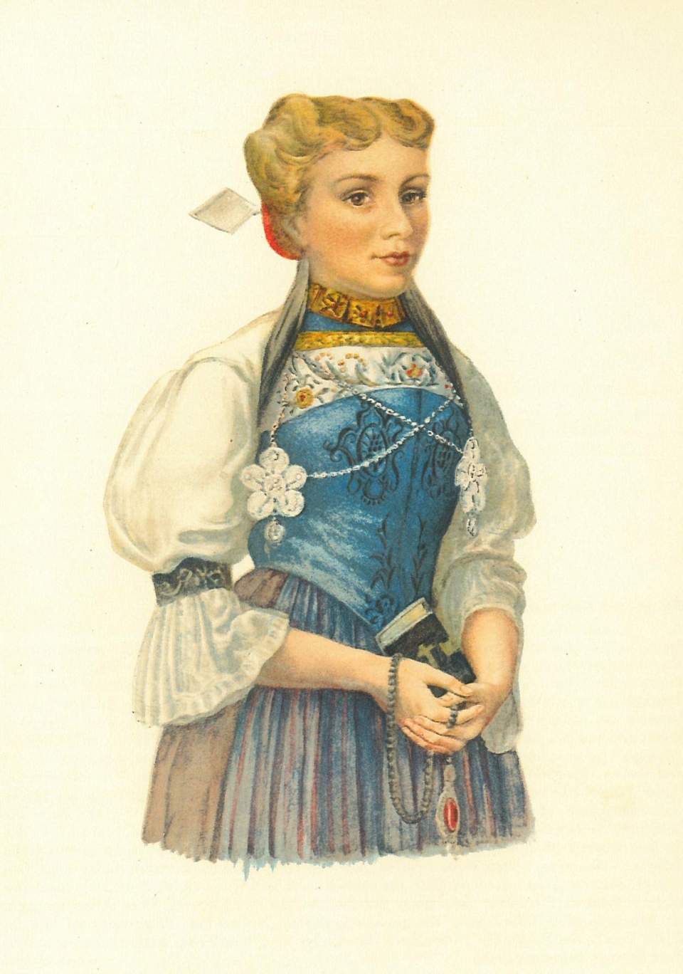Trachtendarstellung, Nidwaldner Mädchentracht