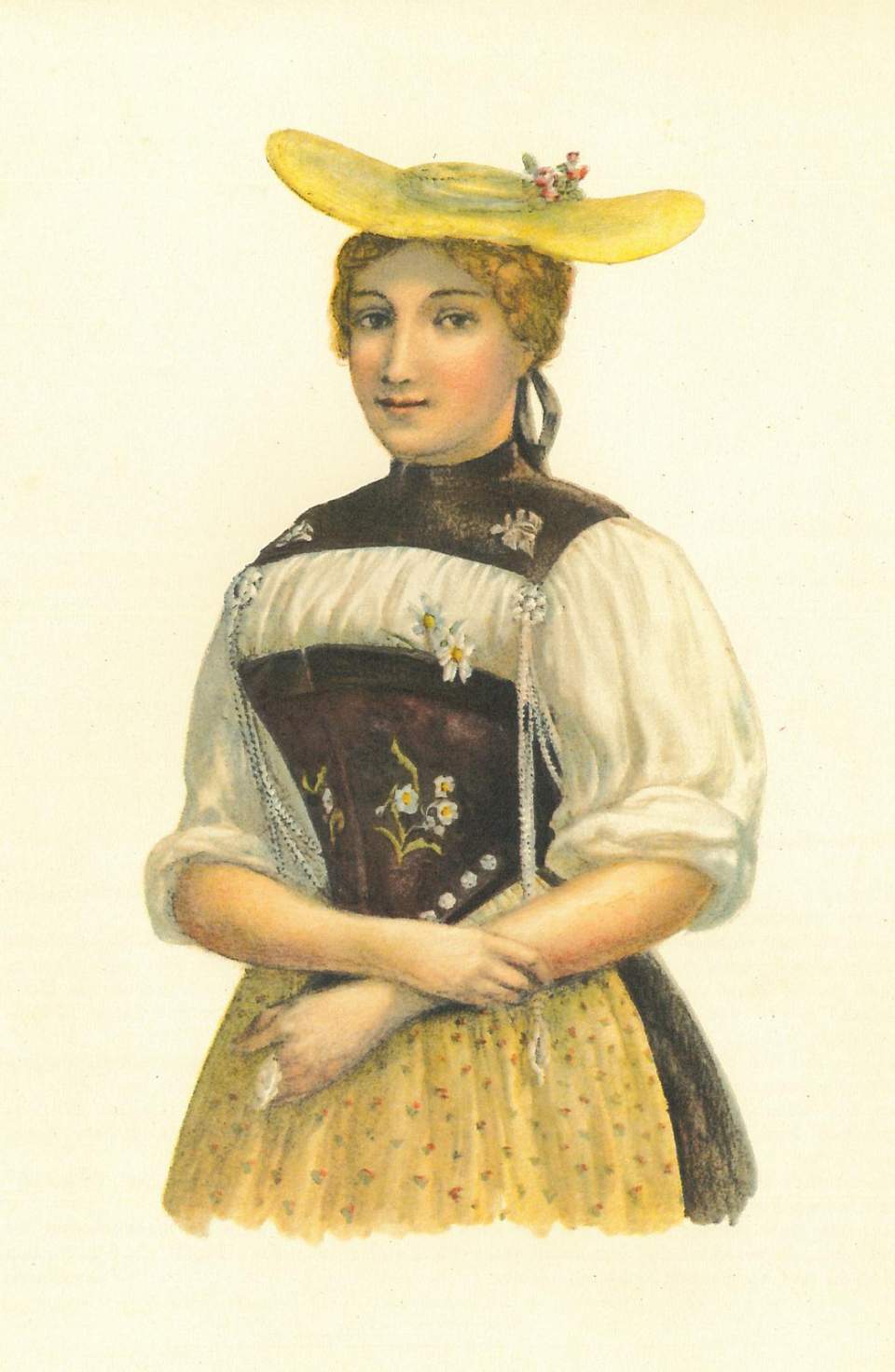 Trachtendarstellung, Berner Mädchentracht