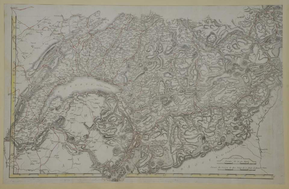 Landkarte der S/W-Schweiz