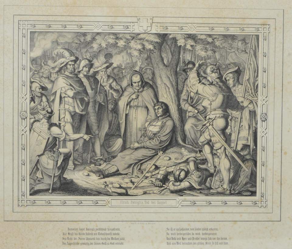 Schlachtenbild, Darstellung Ulrich Zwinglis