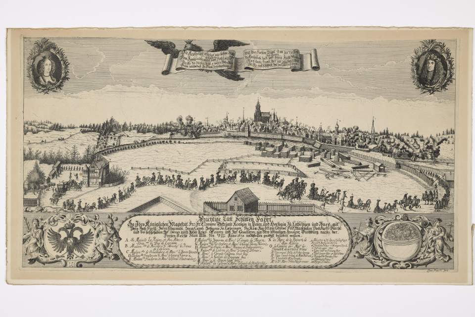 Ansicht Ulm, Winterlandschaft mit Schlittenfahrt
