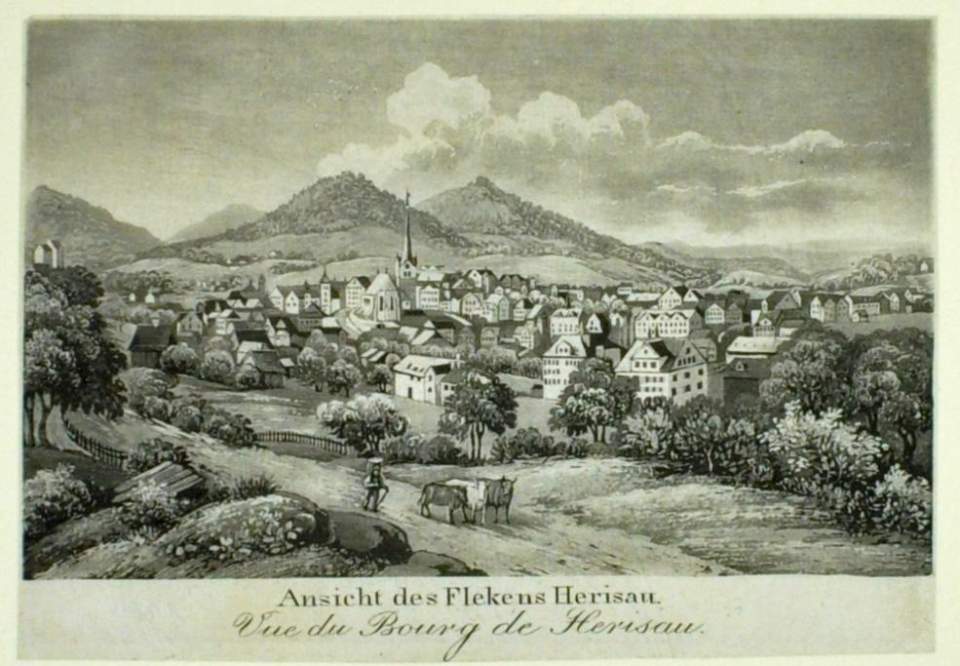 Ansicht Herisau (gegen die Ruine Rosenburg)