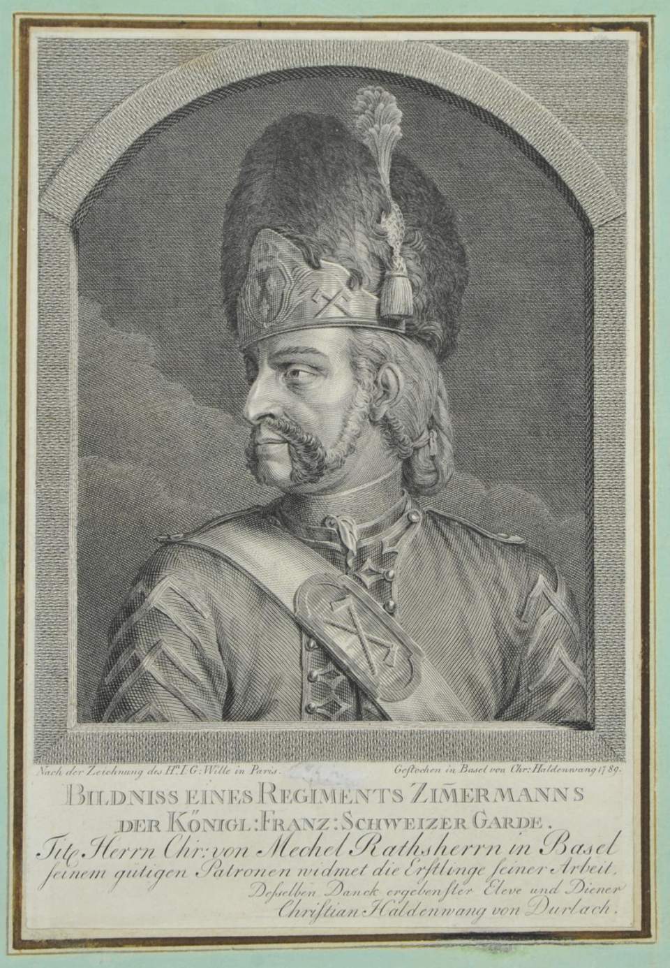 Porträt Zimmermann der Schweizer Garde, Bildnis