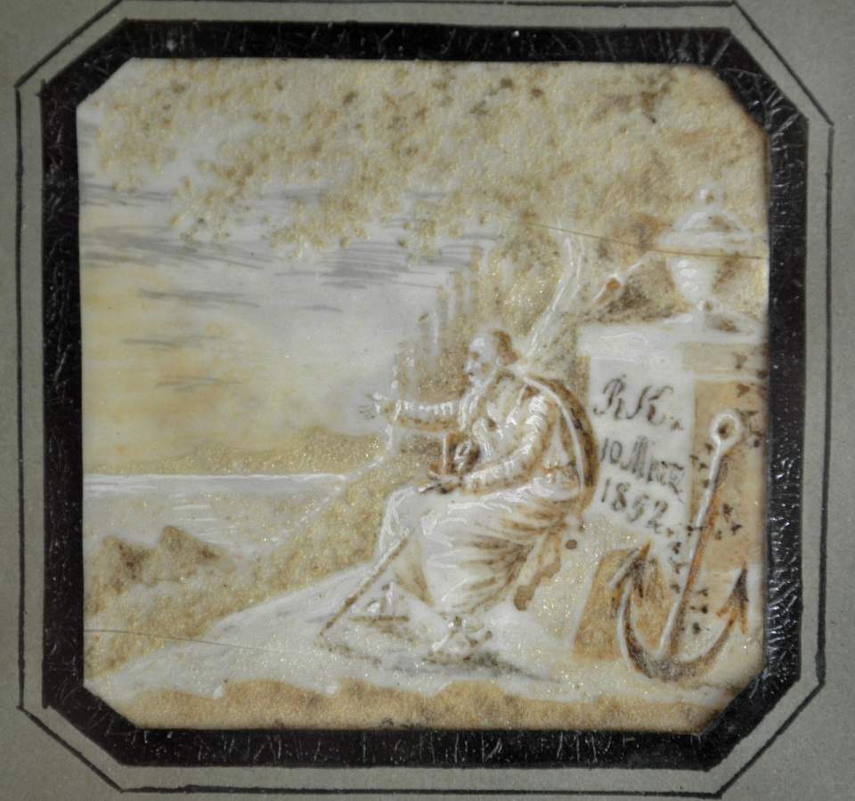 Totenandenken an R.K., Haarbild, Haararbeit