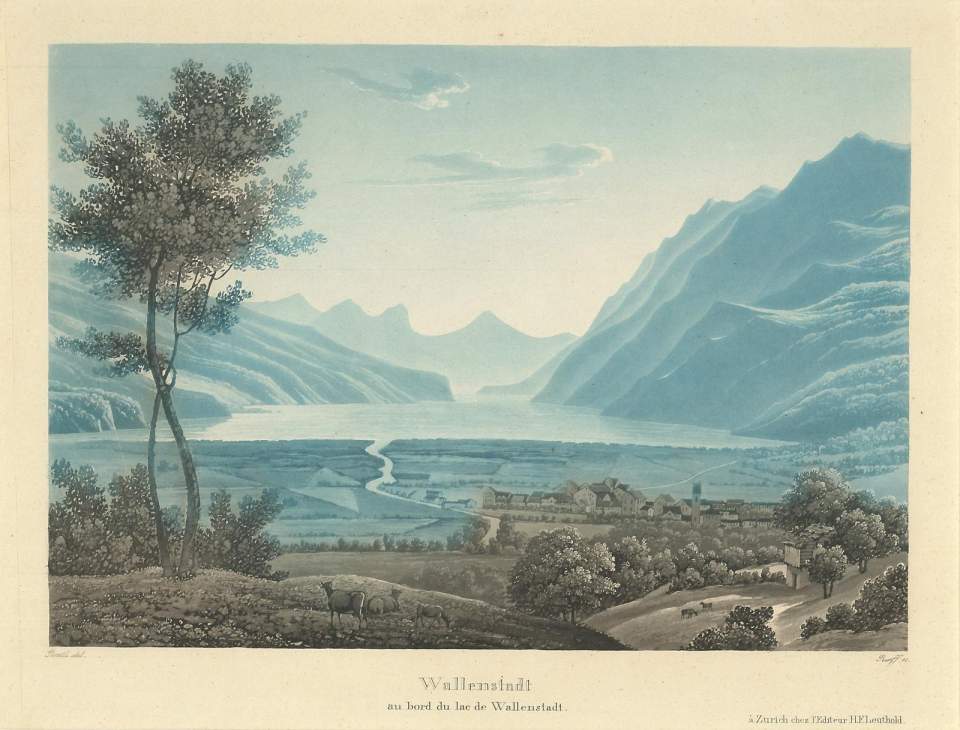 Grafik, Ansicht von Walenstadt