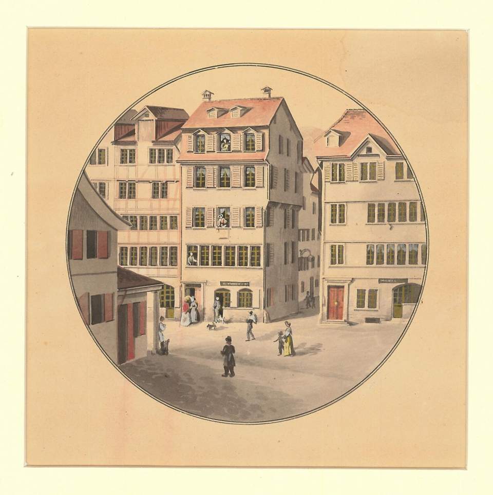 Häusergruppe am Marktplatz St.Gallen