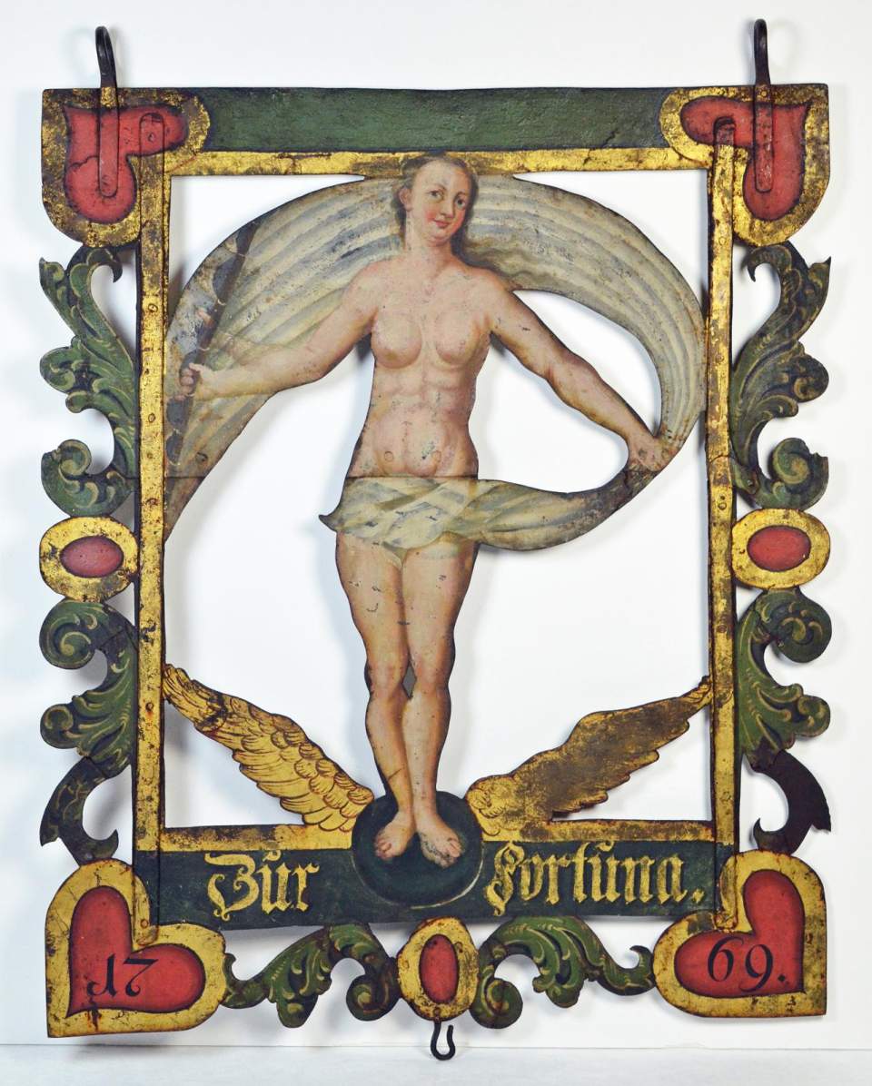 Wirtshausschild «Zur Fortuna», untere Metzgergasse, St. Gallen, 1769