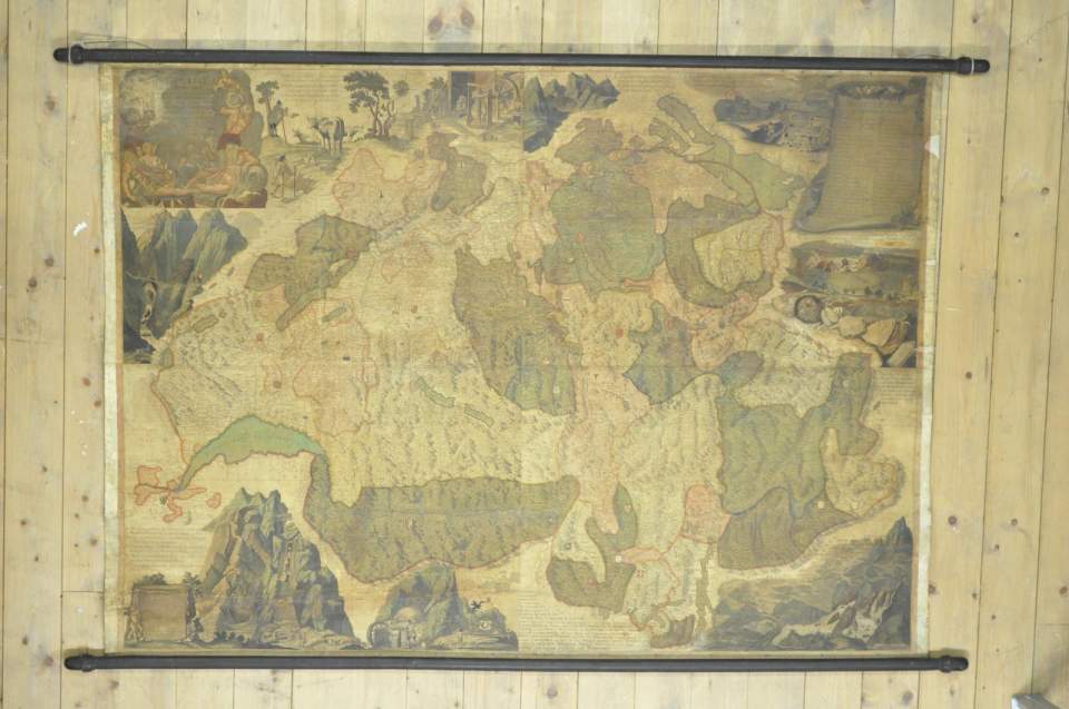 Landkarte der Schweiz, Schulwandbild