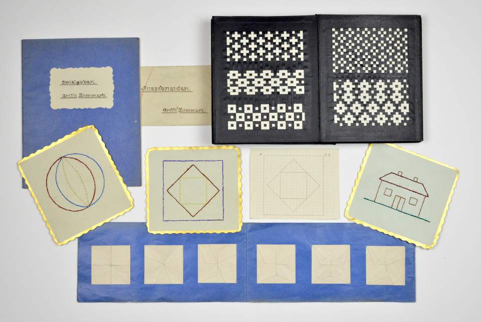Kindergarten-Lehrmaterial von Margaretha Zimmerli nach Friedrich Fröbels Lehrmethoden
