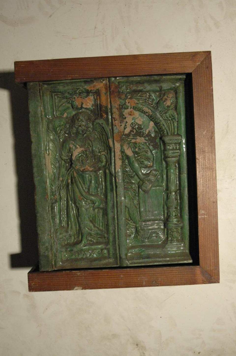 Ofenkachel, Eckkachel, grün