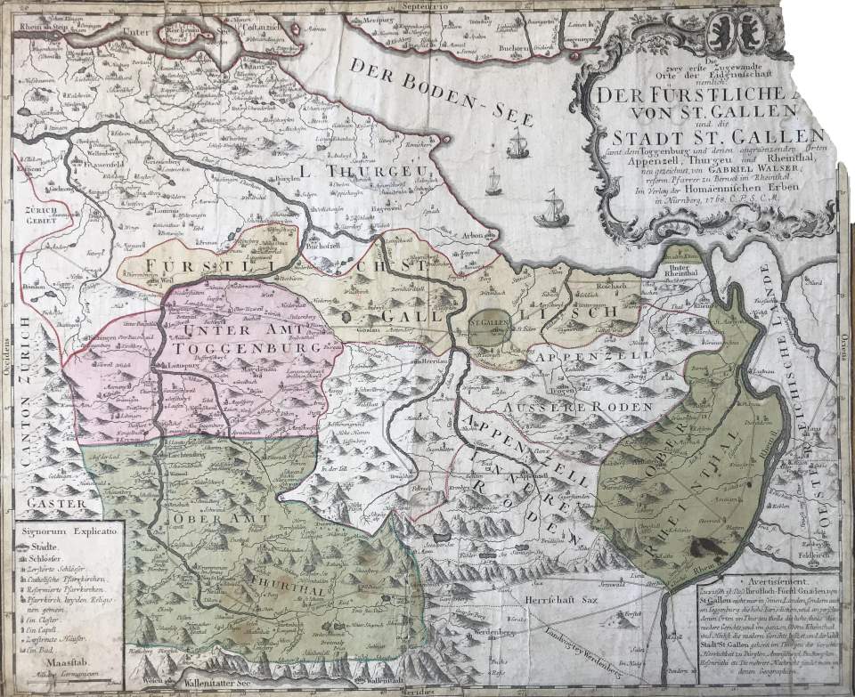 Landkarte Fürstabtei und Stadt St.Gallen