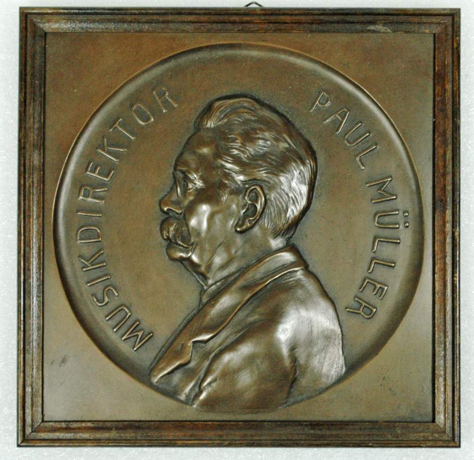 Erinnerungsplakette Paul Müller, Musikdirektor Stadtsängerverein Frohsinn