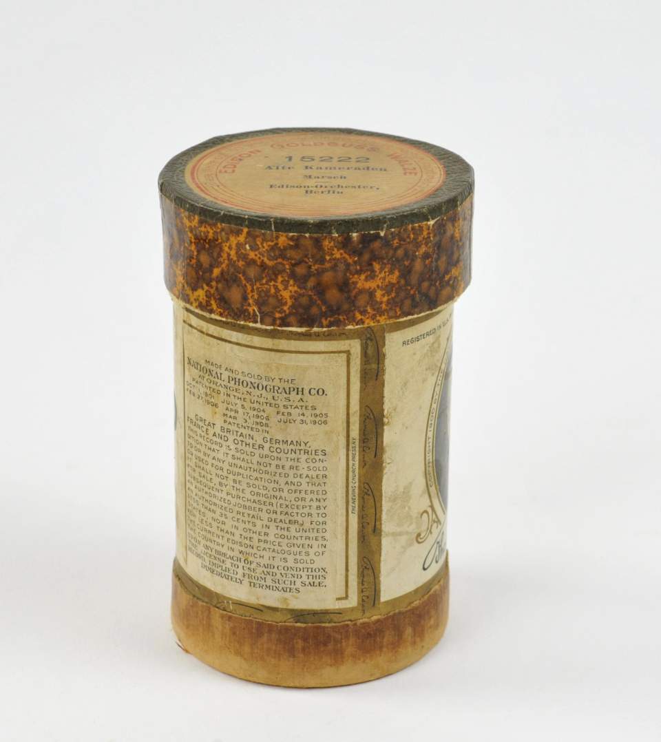 Wachszylinder mit Hülle "Edison Amberol Record"
