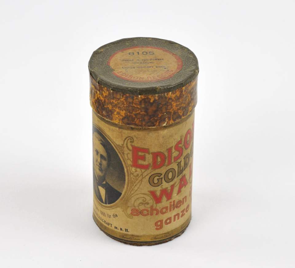 Wachszylinder mit Hülle "Edison Goldguss Walzen"