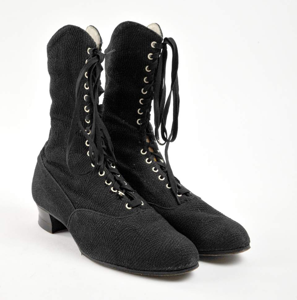 Schwarze Damen-Stiefeletten, Schnür-Stiefel