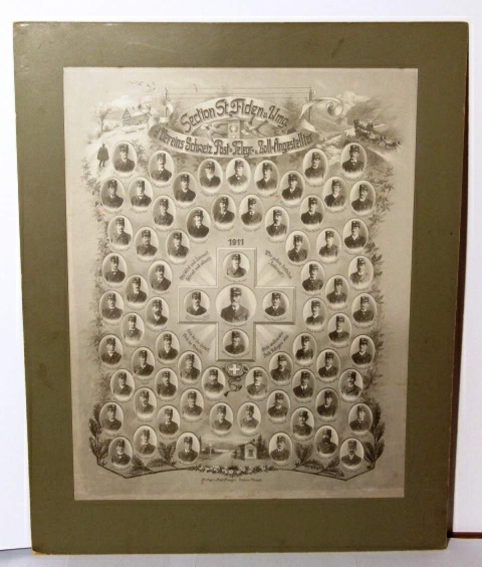 Gruppenfotografie "Verein Schweizerische Post- Telegrafen- und Zoll-Angestellte"