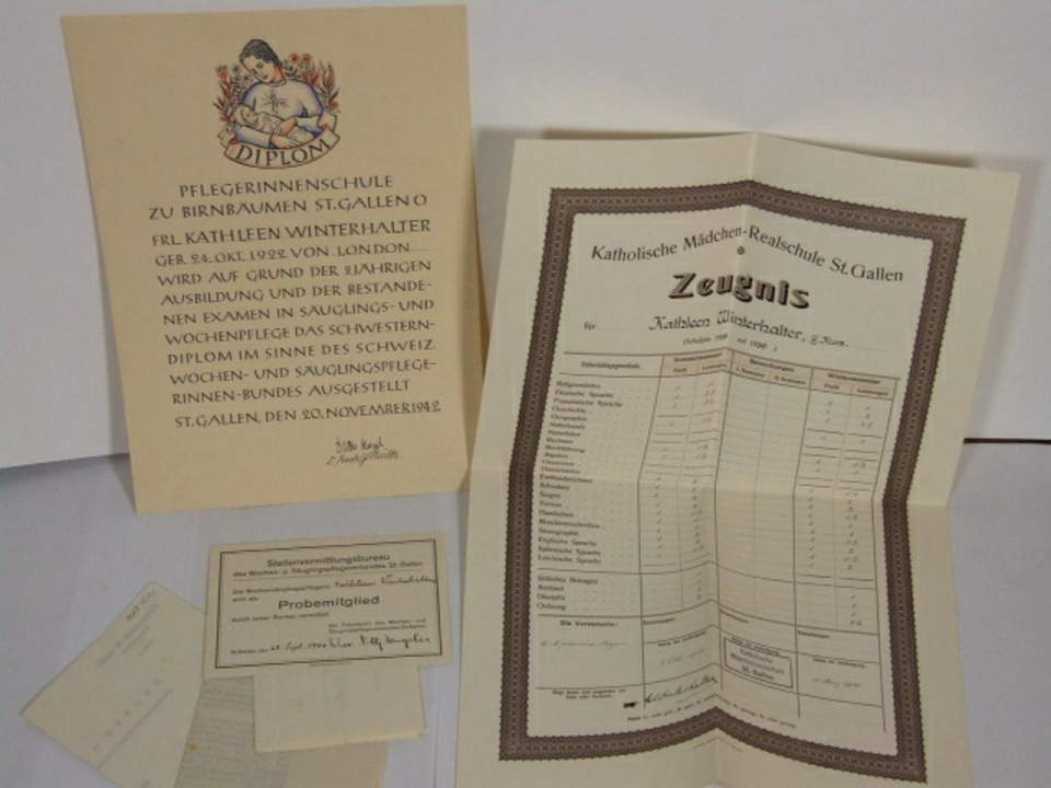 Dokumente, Diplome, Zeugnisse Kathleen Winterhalter