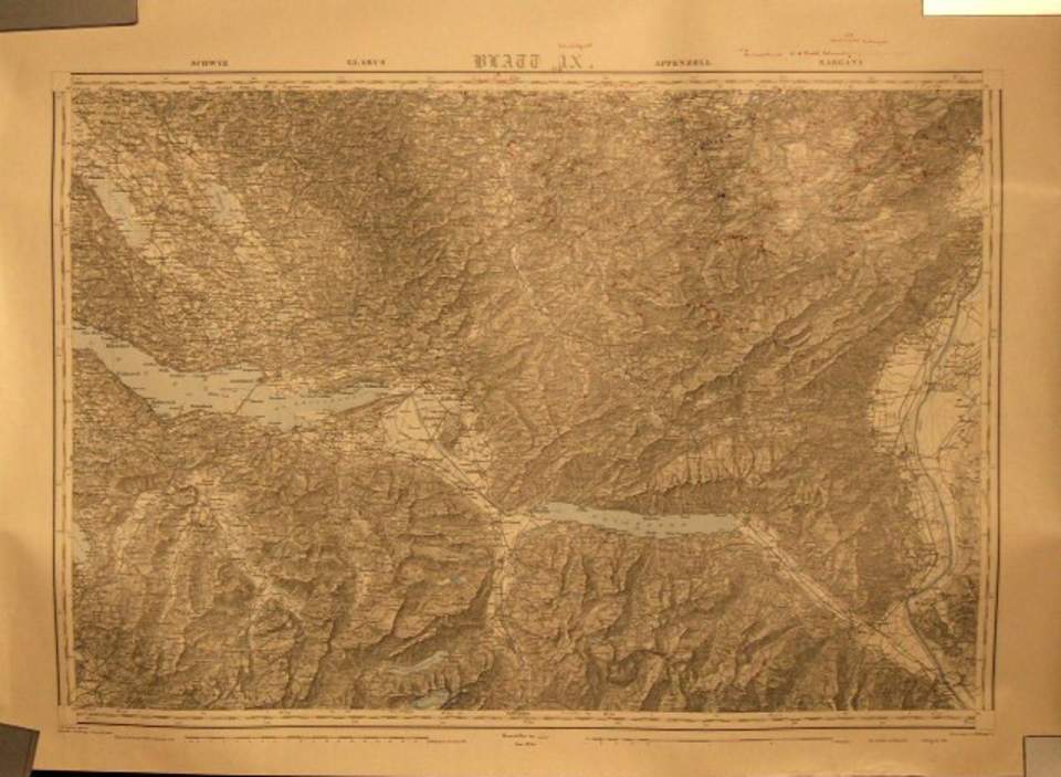 2 Karten, Landkarten St. Gallen und Innerschweiz