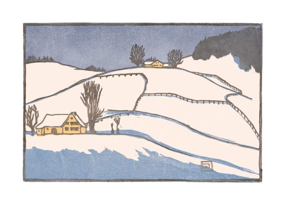 Farbholzschnitt "Im Appenzellerland" / Handdruck Nr. 1