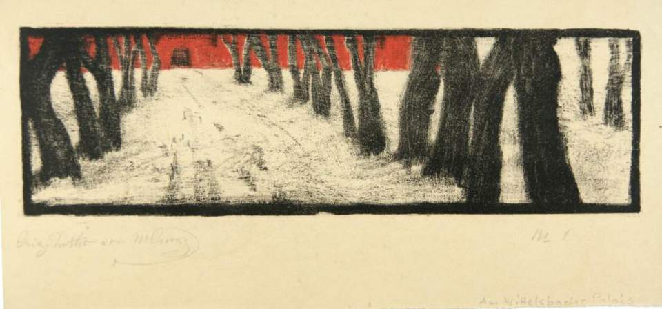 Lithographie"Am Wittelsbacher Palais" / Orig. Litho Nr.1