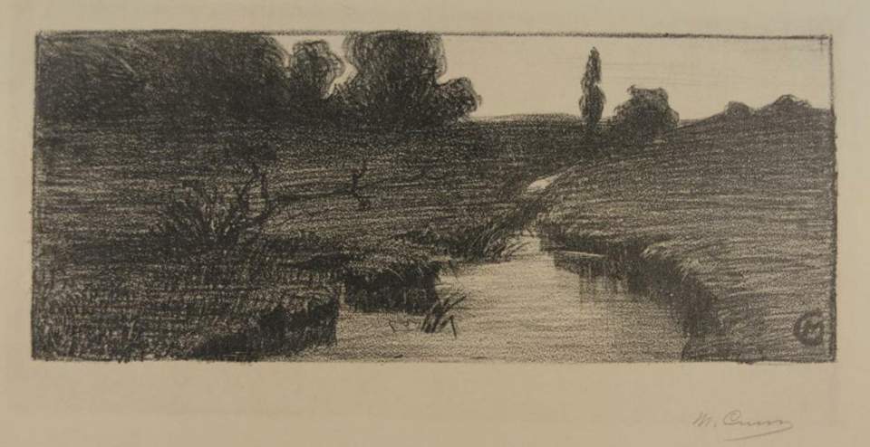 Lithographie"Im Moor"