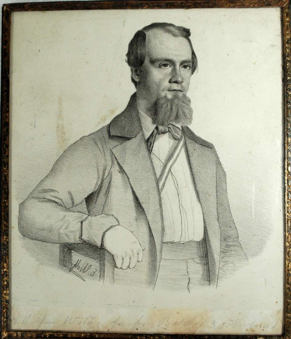Bildnis eines unbekannten Studenten, Basel, Studienfreund des Dekans Daniel Wild (1825-1917)