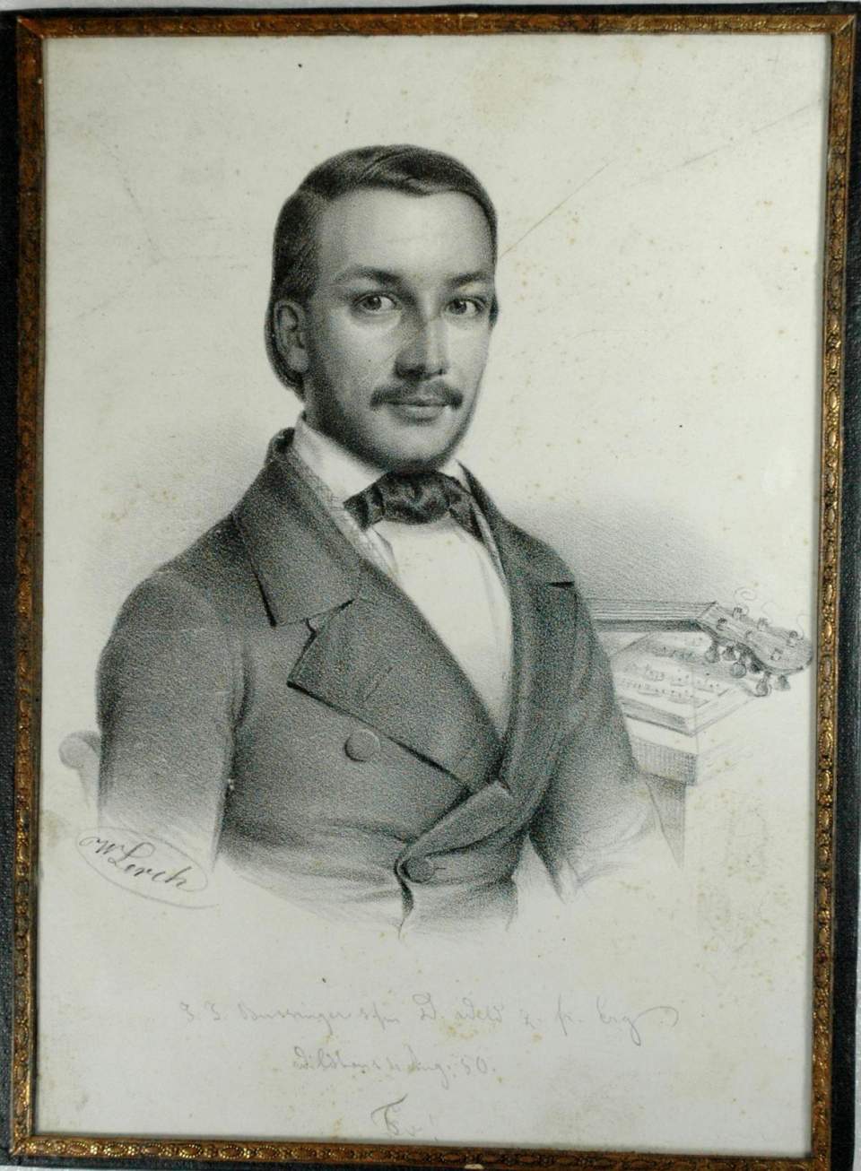 Studentenbildnis des J. J. Bussinger, Basel, Studienfreund des Dekans Daniel Wild (1825-1917)