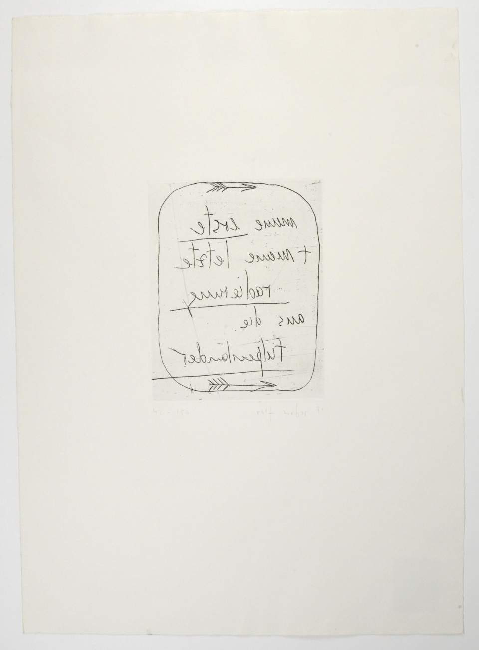 Bild von Rolf Weber, Spielschrift, Spiegelschrift, um 1970/1971