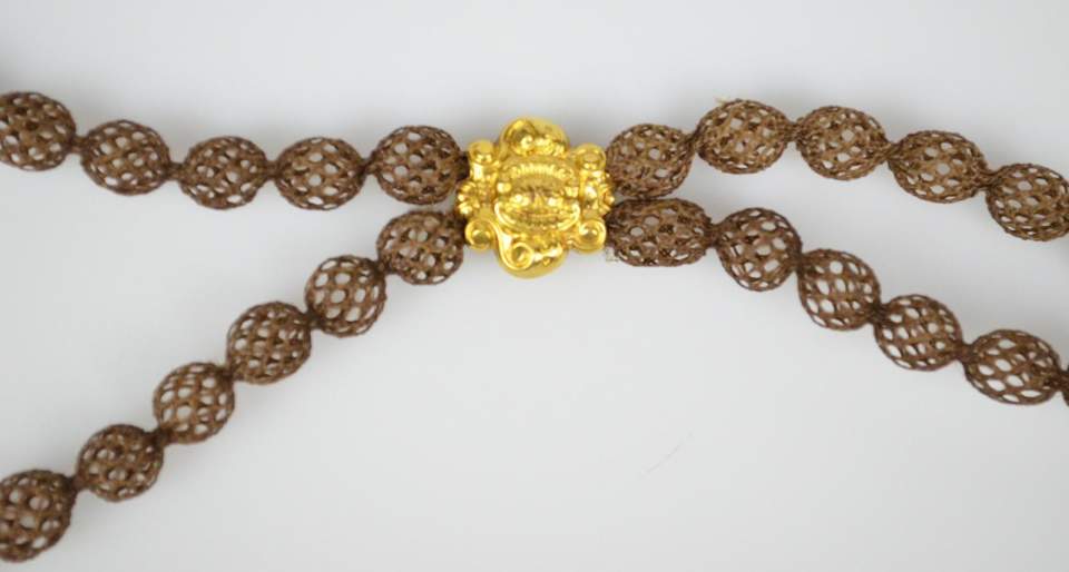 Halskette, Haararbeit, Trauerschmuck