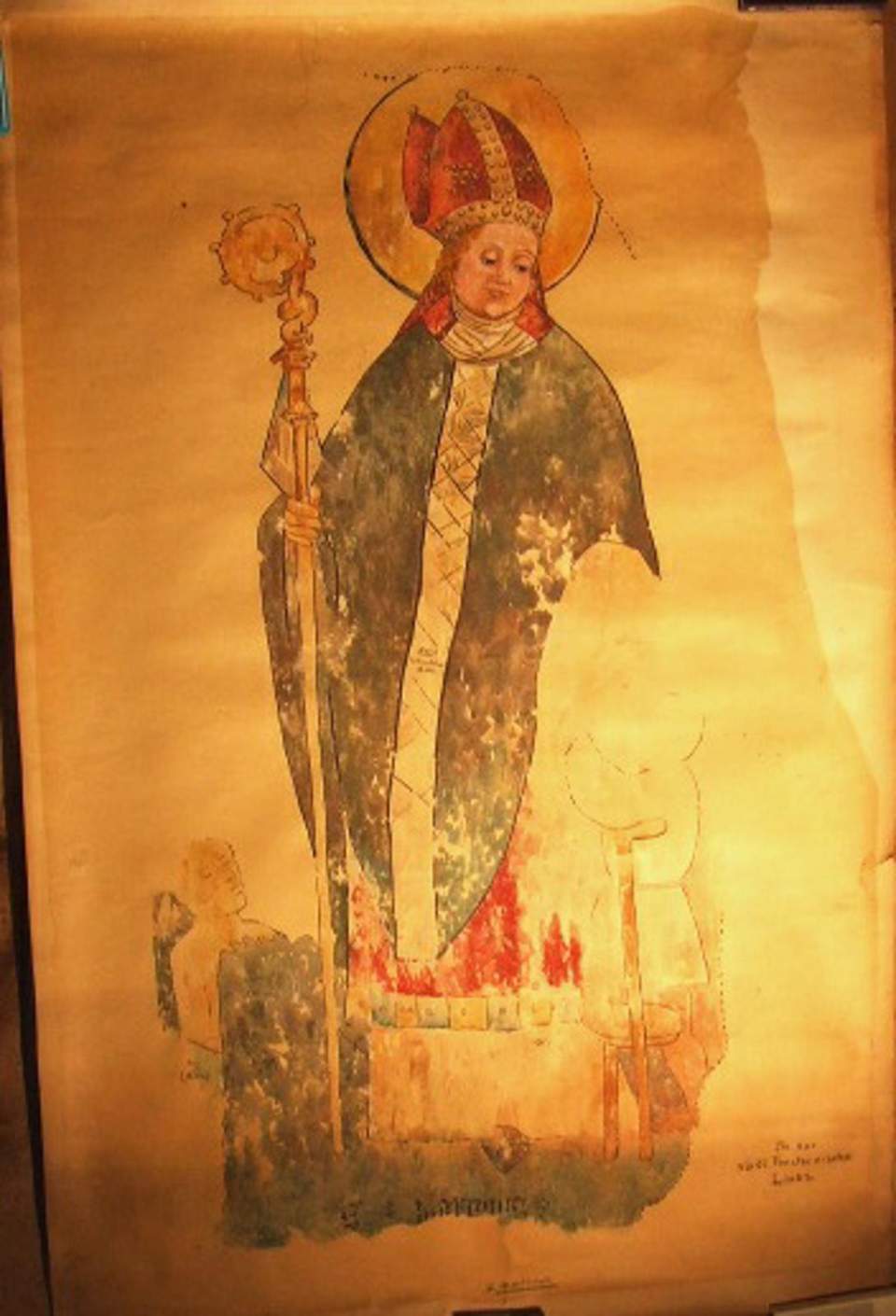 Gemälde auf Karton "Bischof Martin"